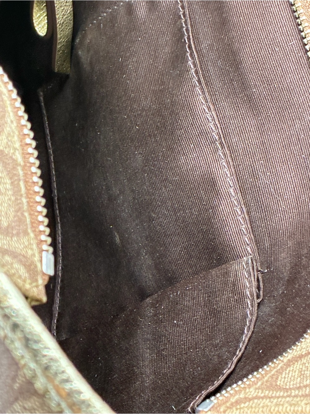 Coach Brown Signature Star Print Tote with Gold Trim - Picture 15 of 15